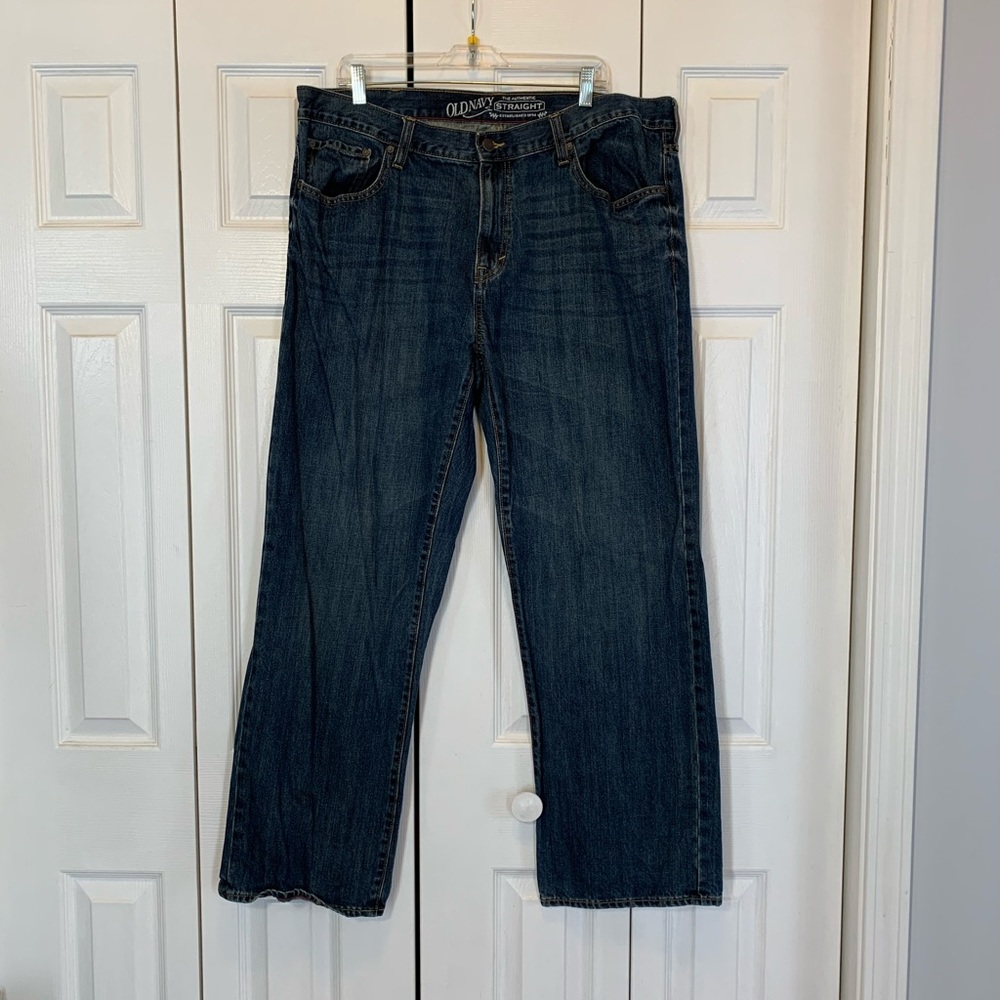 Straight Legged Blue Jeans